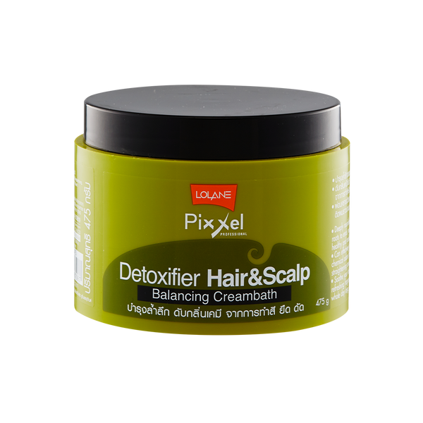 ក្រែមអប់សក់ ឌីថកបាលេនស៊ីង កំចាត់សារធាតុគីមី និងក្លិនផ្អួរពីការអ៊ុតសក់ /LL Pixxel Detoxifier Hair&Scalp Balancing Creambath 475g
