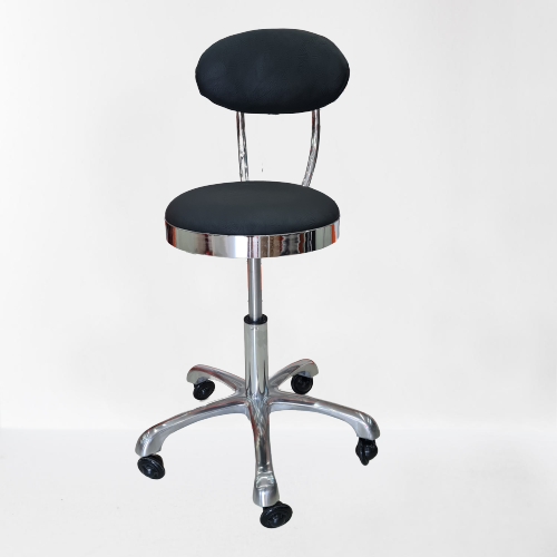 កៅអីវិលមានផ្អែក(ខ្មៅ) / Salon stool